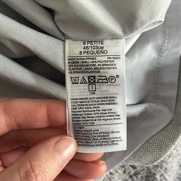 Banana Republic Gray Sheath Office Dress Size 8 Petite - Picture 8 of 8